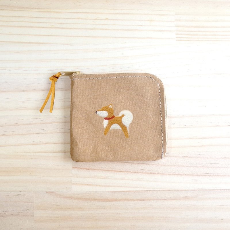 【Q-cute】水洗牛皮纸系列-短夹-柴犬/雷龙/富士山/铁塔/西瓜 - 皮夹/钱包 - 纸 多色