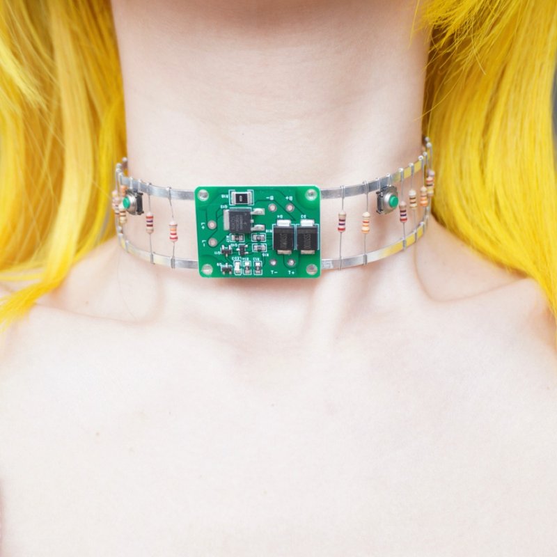 赛博朋克 金属 双层 电路板 颈圈 Choker — 手作 男女通用 潮流 - 颈链 - 其他材质 银色