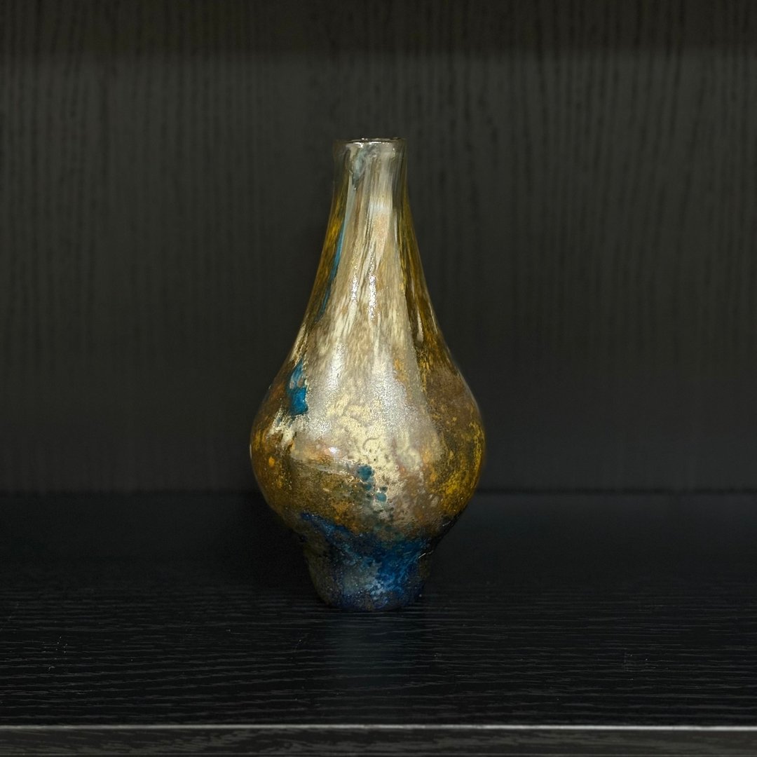 古金缩颈玻璃花瓶 - 摆饰 - 玻璃 