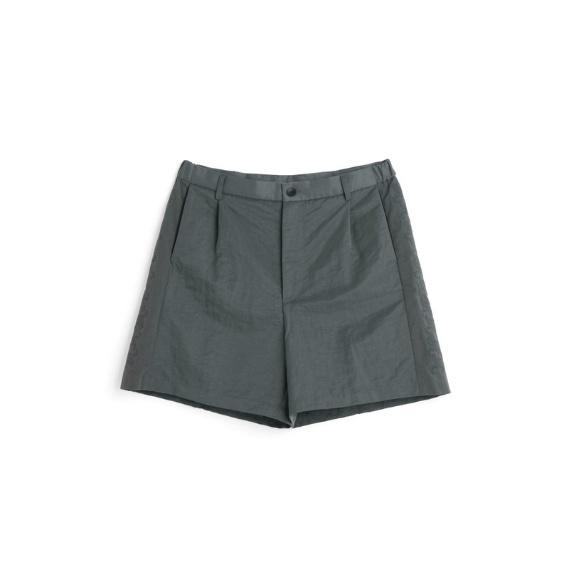 Patchwork Shorts - 男士长裤 - 尼龙 灰色