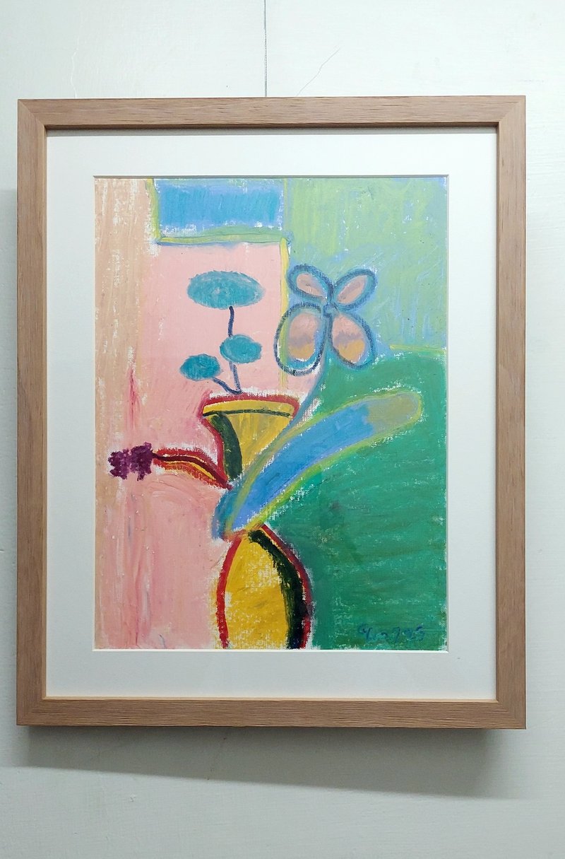 原画 花的组合 蓝色闲云 粉色梦境 - 海报/装饰画/版画 - 纸 粉红色