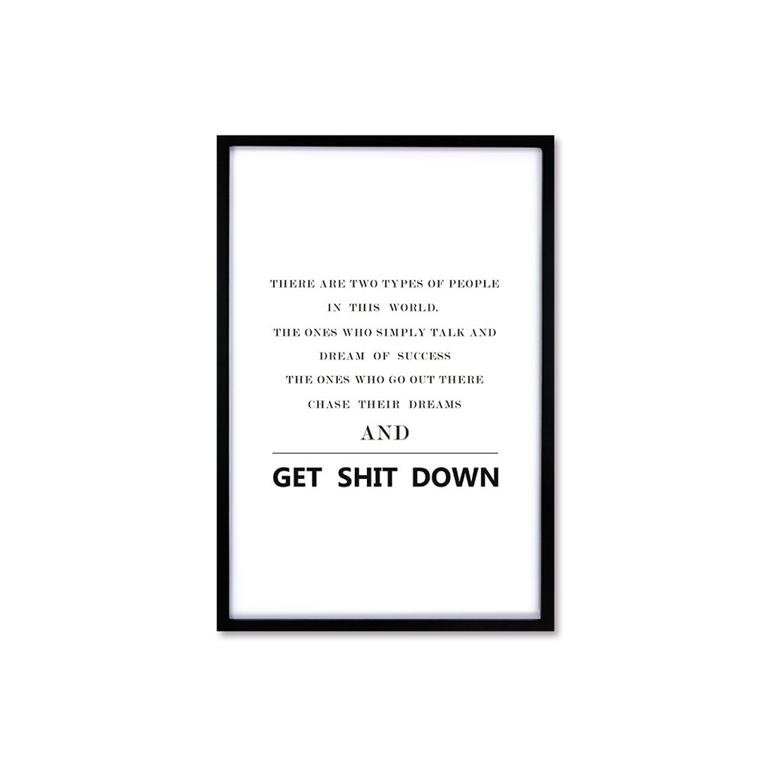 北欧风装饰画相框 Get Shit Down 杂志款 黑色框 63x43cm 室设 - 画框/相框 - 木头 黑色