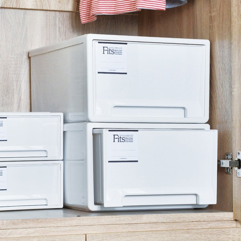 日本天马 Fits MONO纯白系随选33宽单层抽屉收纳箱-3入 - 收纳用品 - 塑料 白色