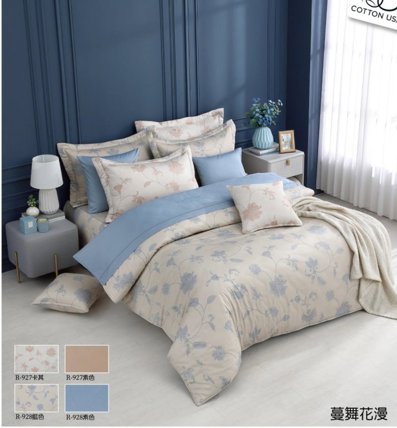 【R927-28 蔓舞花漫】100% 40支精梳棉 凉被 - 寝具 - 棉．麻 多色