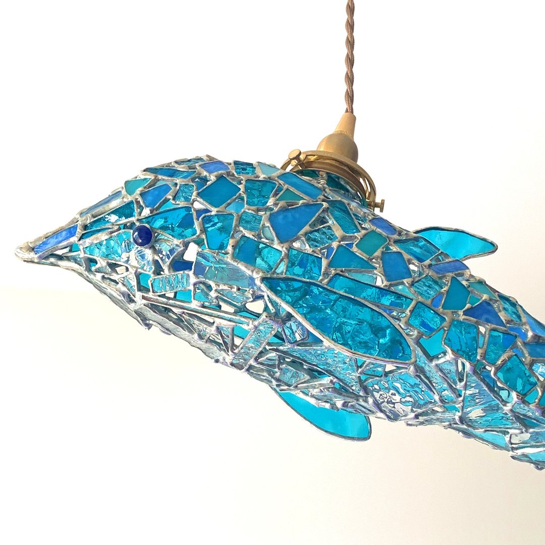 Jewel Night Dolphin Coo Aqua Blue - 灯具/灯饰 - 玻璃 蓝色