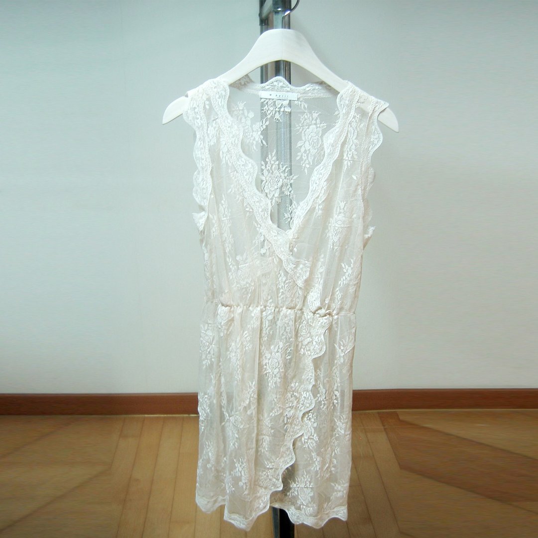 Romantic vintage  LAYERED Sheer lace dress - 洋装/连衣裙 - 聚酯纤维 白色