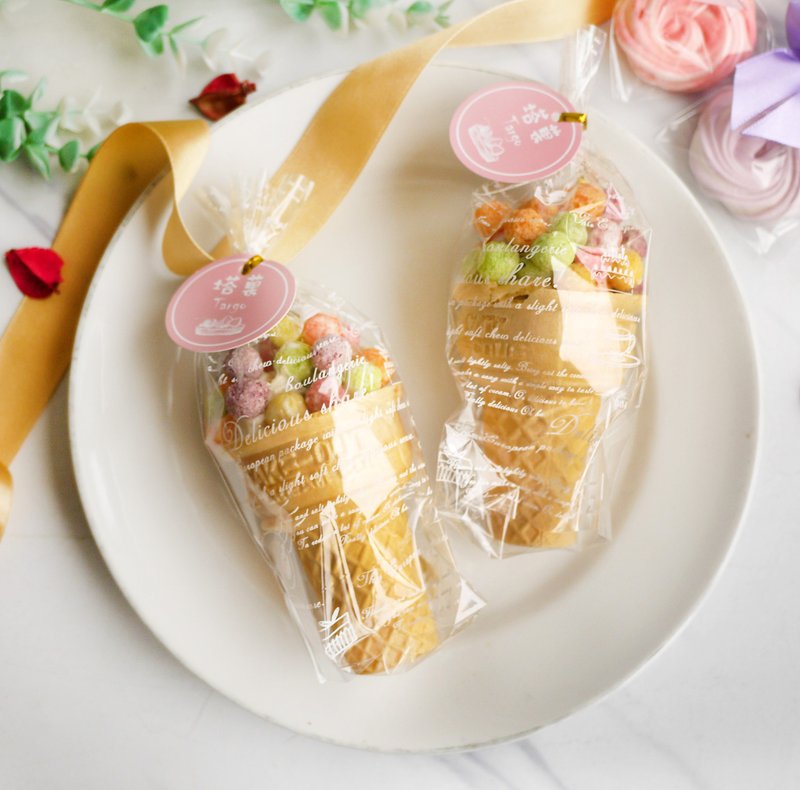 缤纷五彩球甜筒-婚礼小物/二次进场 - 手工饼干 - 新鲜食材 黄色