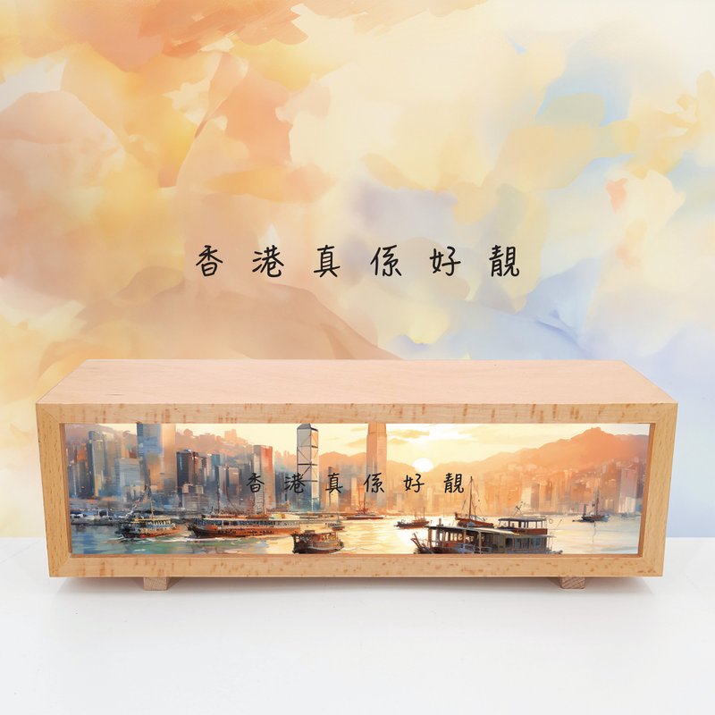 香港真系好靓 - 轻触式LED 木制小夜灯 移民礼物 送礼自用 - 灯具/灯饰 - 木头 咖啡色