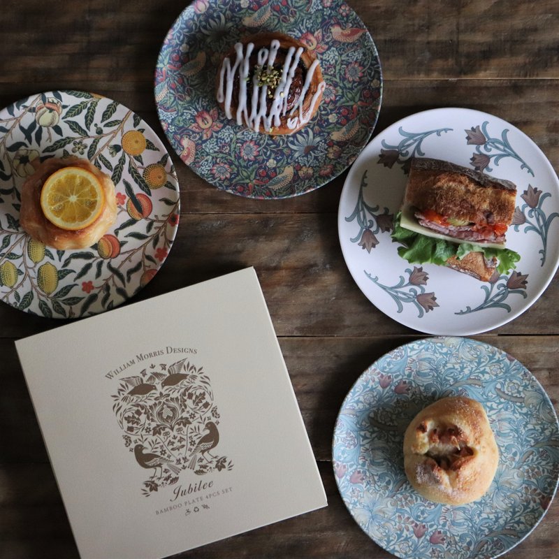 威廉莫里斯设计 环保竹纤维餐盘【4件1组】礼盒装 - 盘子/餐盘/盘架 - 竹 多色