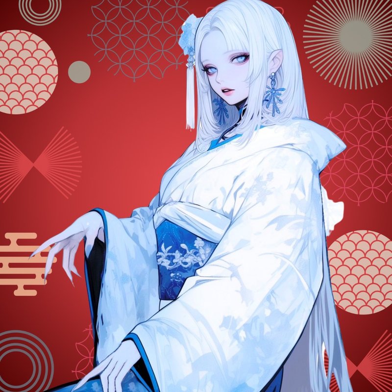 NaChi原创贴纸【雪女】 - 贴纸 - 纸 蓝色