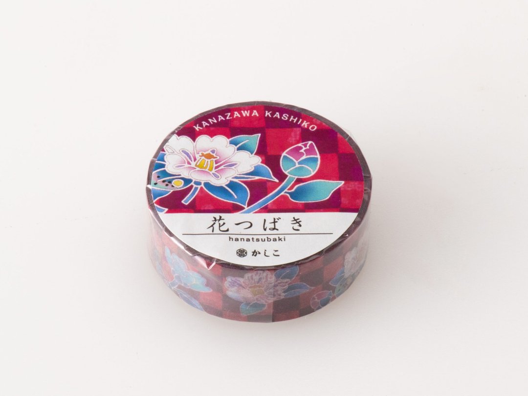 日本进口KASHIKO日本传统艺术和纸胶带 – 椿花 / 日本制 手帐 - 纸胶带 - 纸 红色