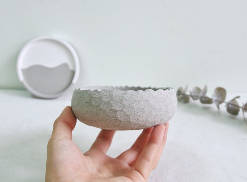 水泥花盆 / 灰圆棱【无植物】 - 植栽/盆栽 - 水泥 灰色