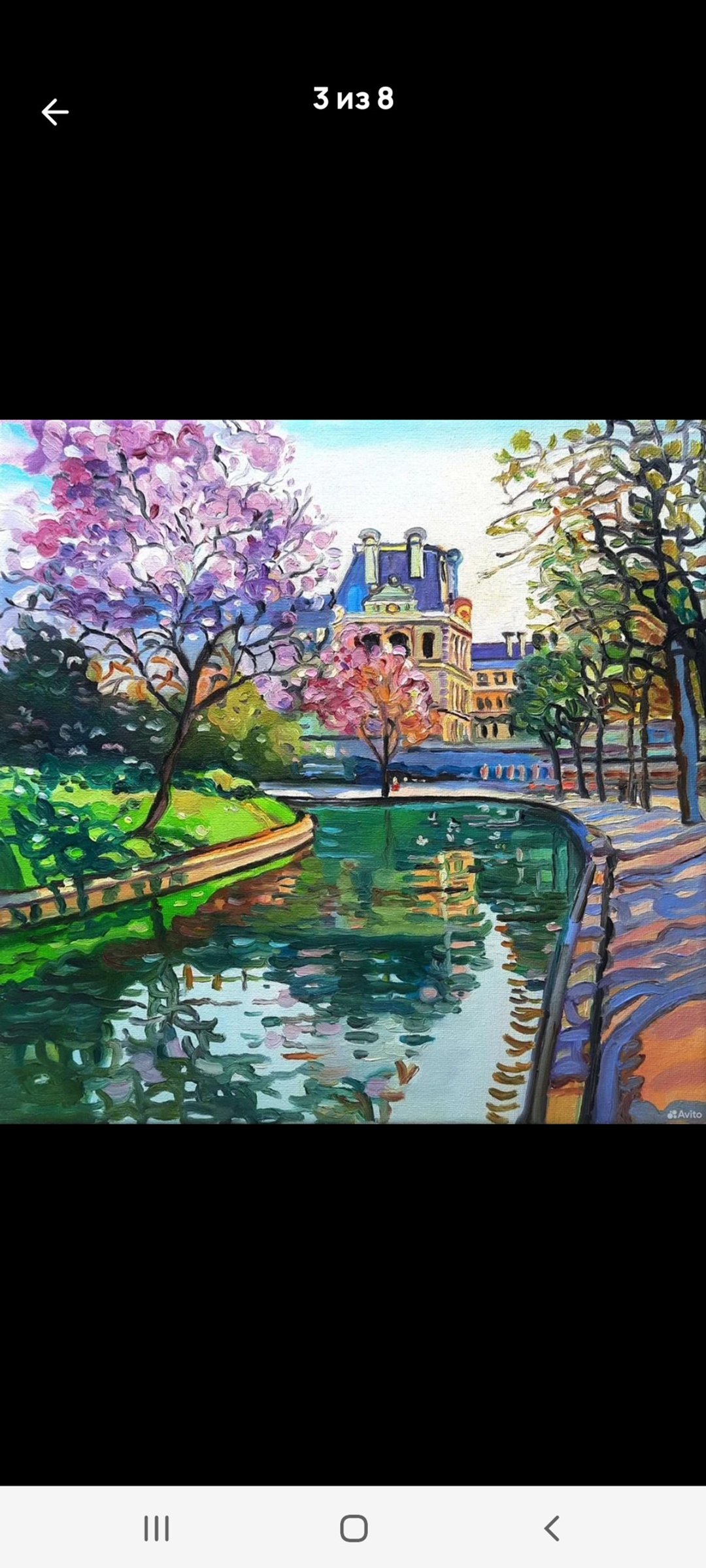 春季 2 画作｜原创艺术｜油画｜油画画布 30x30 厘米 - 墙贴/壁贴 - 其他材质 紫色