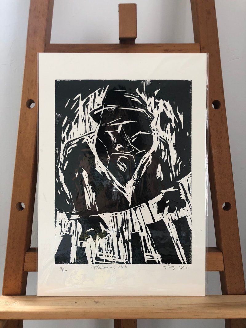原版限量版画 | 爵士群像 Thelonious Monk 画像 | 版次2-10 无框 - 海报/装饰画/版画 - 纸 