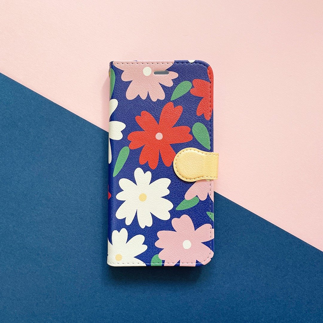 iPhone12 Series Case // iPhone Folio Case // Dream Flower - 手机壳/手机套 - 人造皮革 蓝色