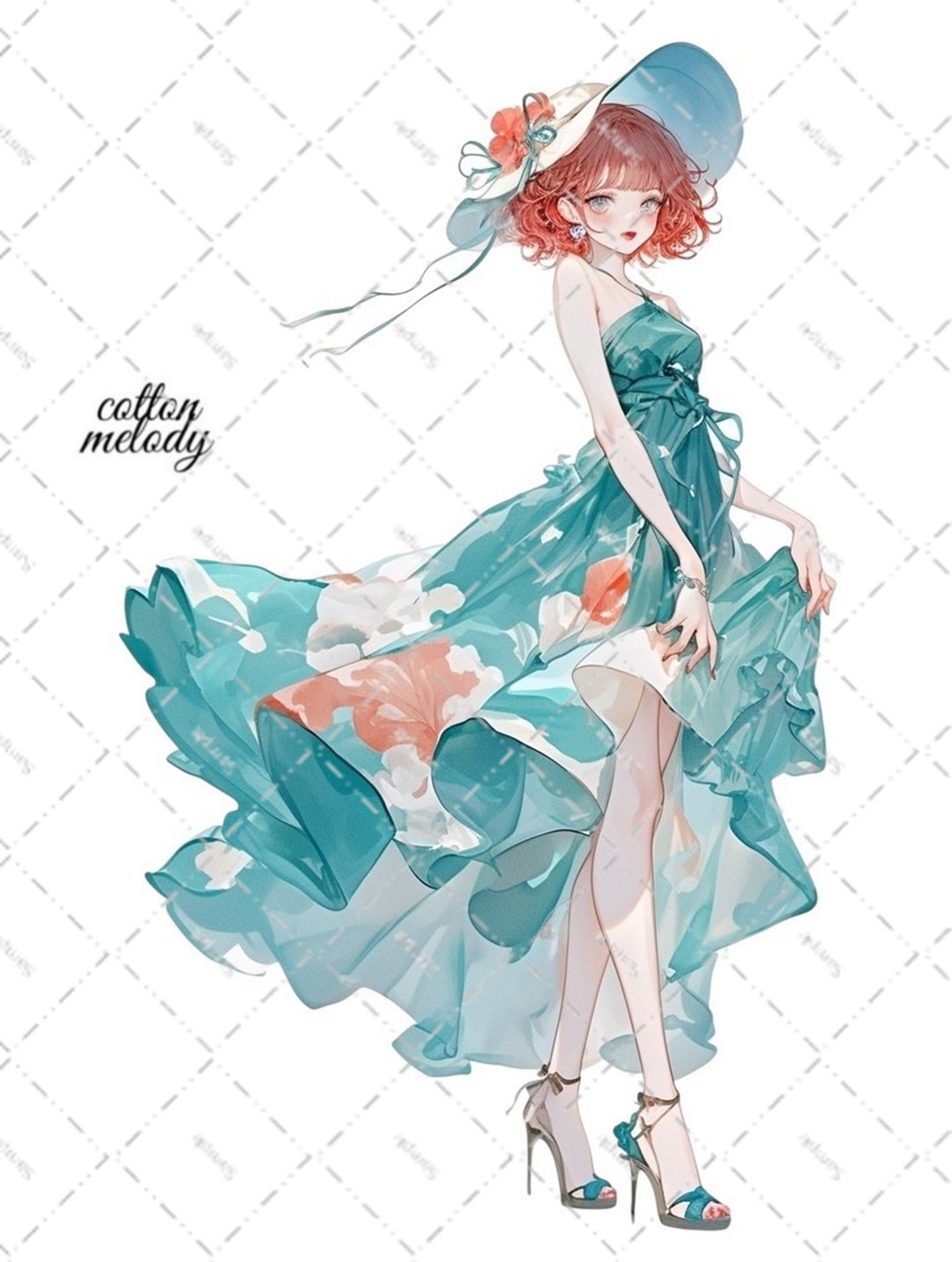 original sticker no.6491 人物贴纸 原创贴纸 女孩贴纸 原创人物贴纸 - 贴纸 - 纸 