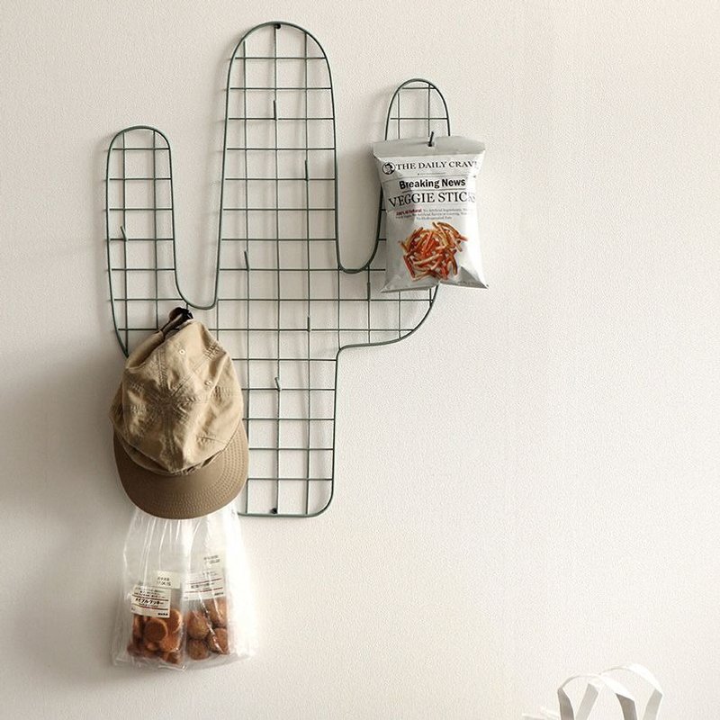 Dailylike 壁面网格吊挂架-06 仙人掌,E2D47784 - 置物架/篮子 - 其他金属 绿色