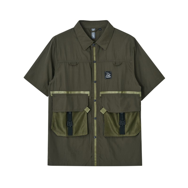 【功能 x 山系美学】】TP24 轻便露营恤衫 (GRX) - 中性连帽卫衣/T 恤 - 尼龙 绿色