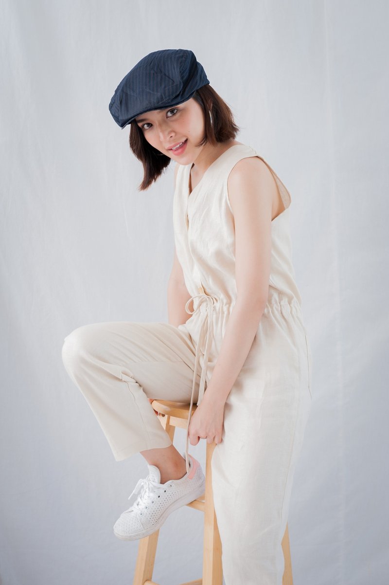 Twin Jump - 背带裤/连体裤 - 亚麻 卡其色