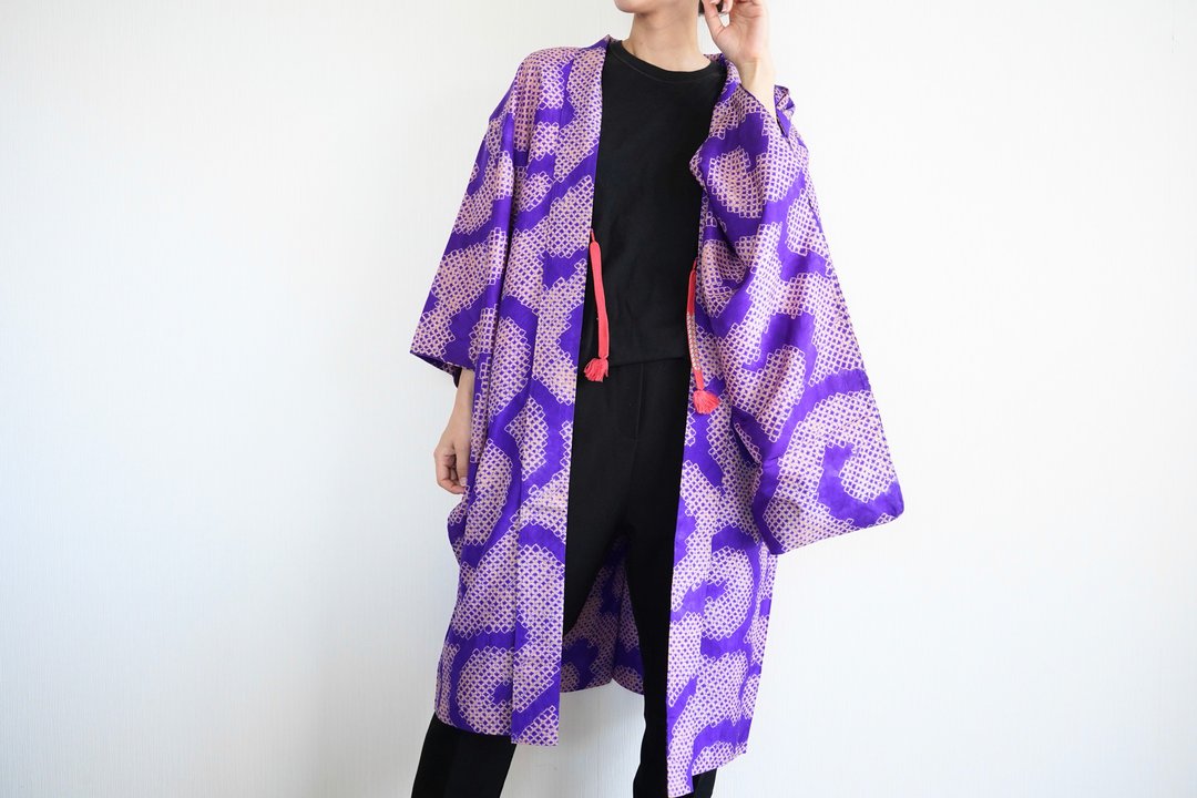 稀有复古和服、日本丝绸和服、华丽和服外套 - 女装休闲/机能外套 - 丝．绢 紫色