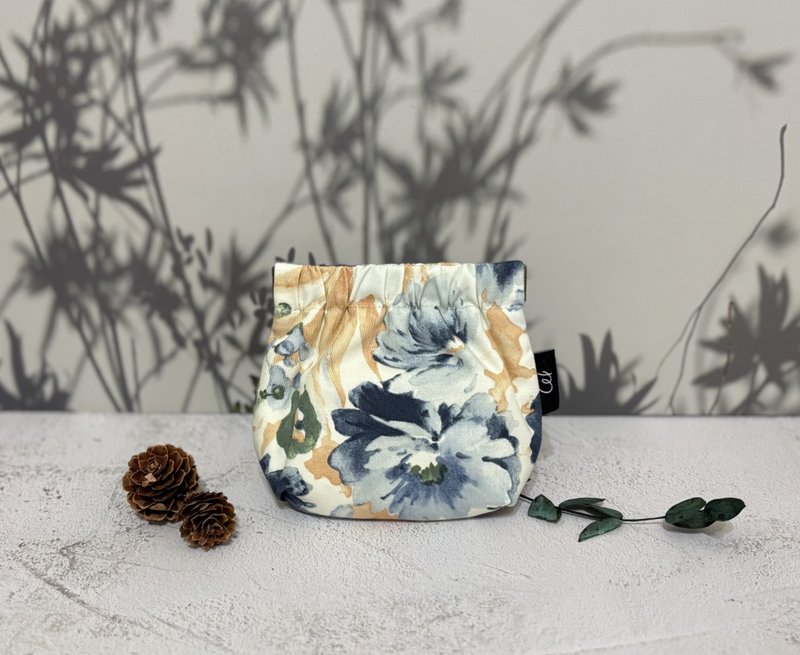 10cm 弹片口金小物袋-华丽花语 - 零钱包 - 棉．麻 
