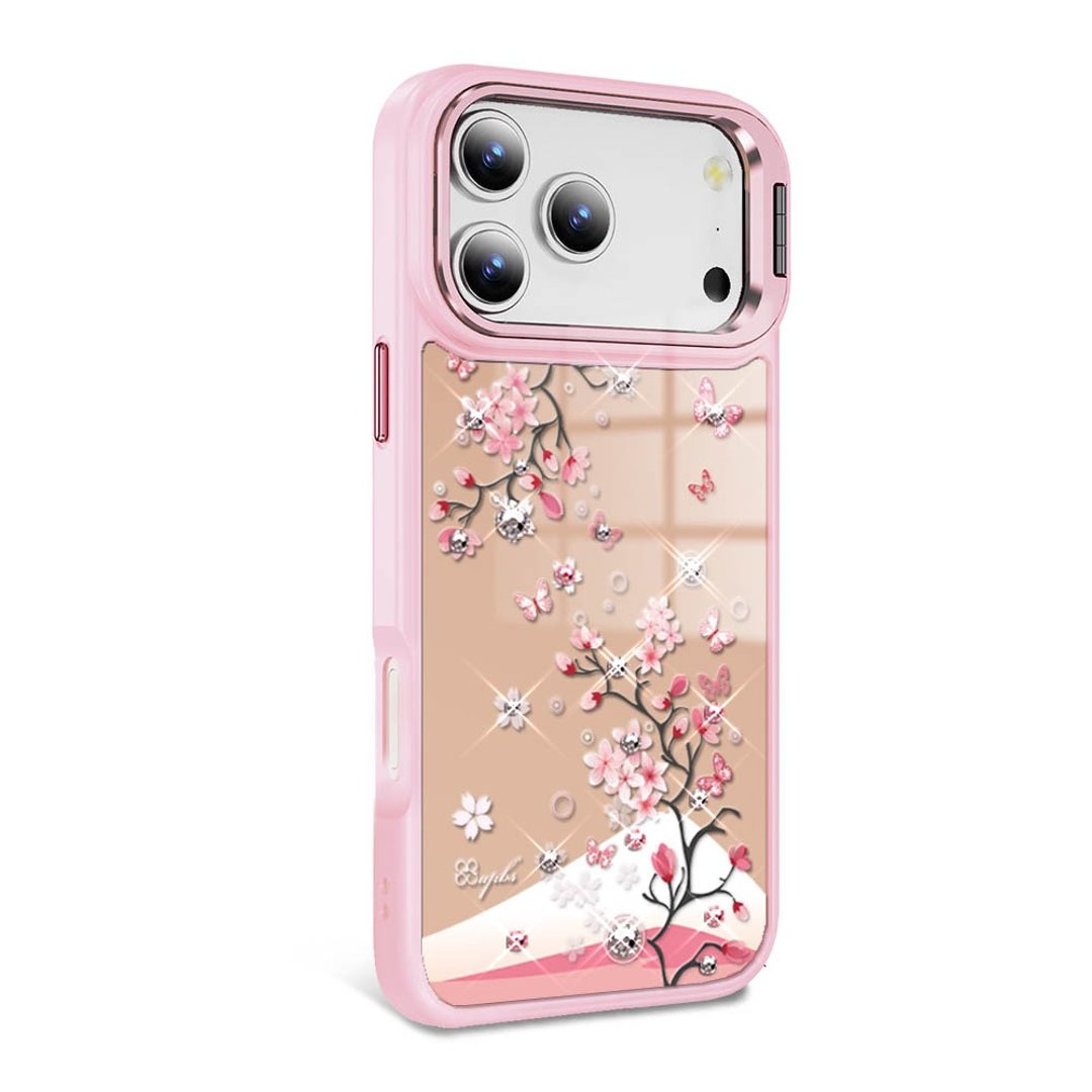 iPhone 全系列 防摔合金框隐形立架镜面钻壳 - 日本樱 - 手机壳/手机套 - 其他材质 多色