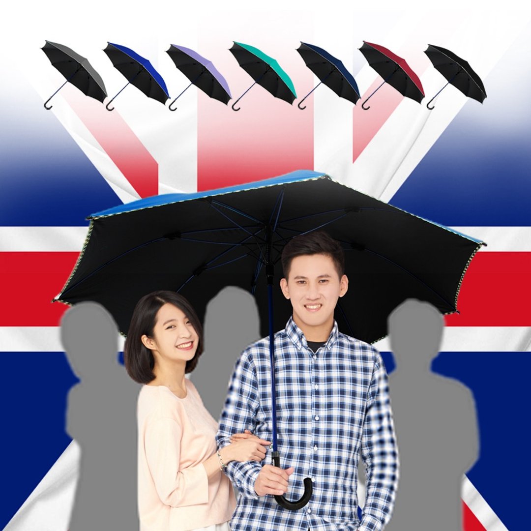 【TDN】公爵冷酷伞 超大伞面黑胶自动直立伞防雷击晴雨伞(蒂芬蓝) - 雨伞/雨衣 - 防水材质 紫色
