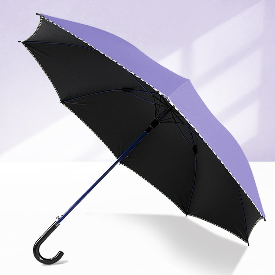 【TDN】公爵冷酷伞 超大伞面黑胶自动直立伞防雷击晴雨伞 (薰衣紫) - 雨伞/雨衣 - 防水材质 紫色