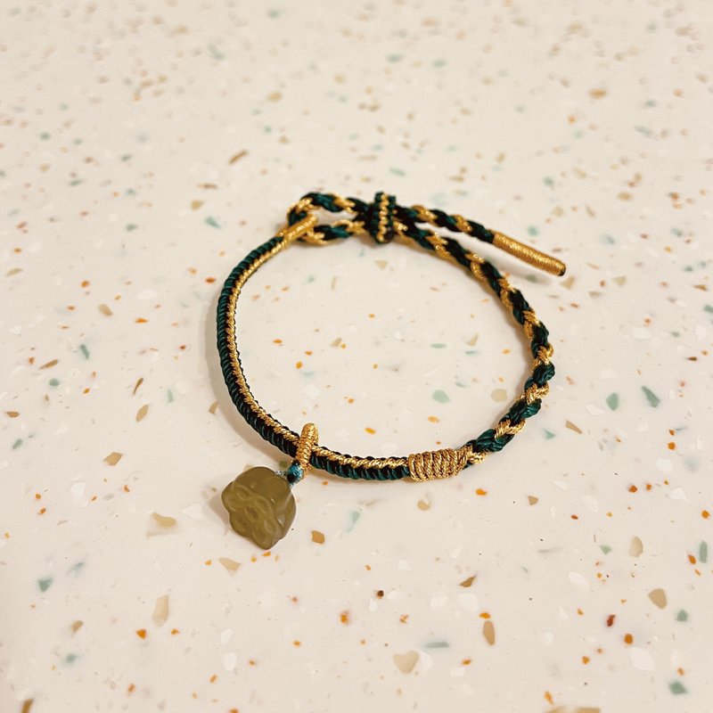 仙知道 玉莲满堂好孕临  母子安康青莲手链 平安 和田玉 - 手链/手环 - 玉石 绿色