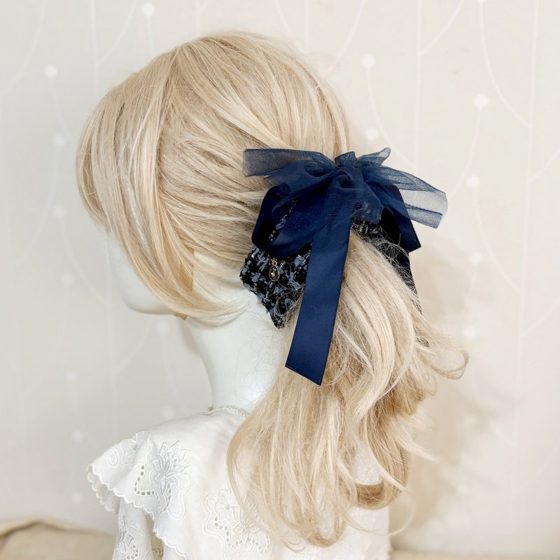 小香布艺仙女夹/ 丈青 鲨鱼夹 香蕉夹 发夹 马尾夹 包头抓夹 边夹 - 发饰 - 其他材质 蓝色