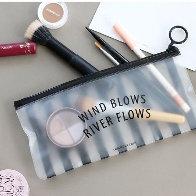 iconic 热带风情双面夹链袋笔袋S-直条纹,ICO86994 - 铅笔盒/笔袋 - 塑料 透明