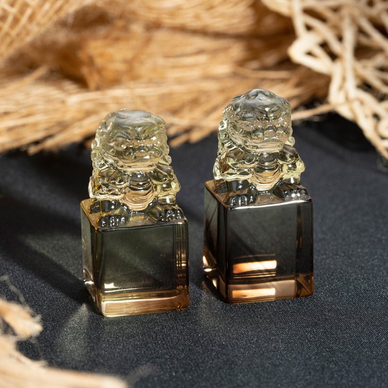 祥狮献瑞 | 黄水晶 | 茶黄晶 | 印章 - 印章/印台 - 水晶 黄色