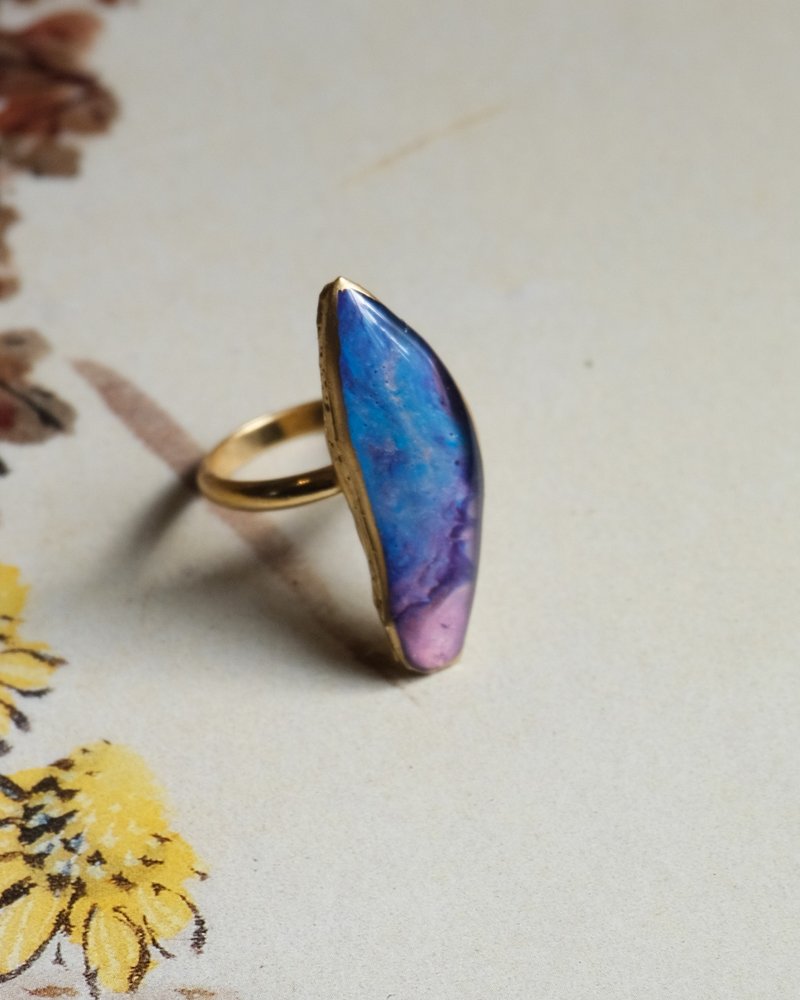 自由尺寸戒指 串连瞬间 - 戒指 - 其他材质 紫色