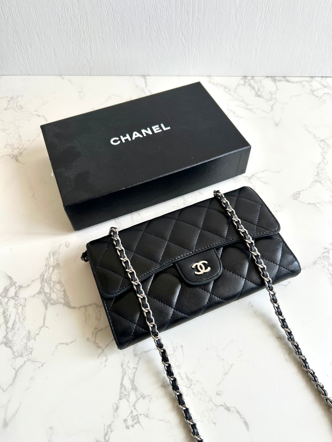 绝版古董包 Chanel黑色WOC皮革包 侧背包 斜背包 中古二手包 长夹 - 侧背包/斜挎包 - 真皮 黑色