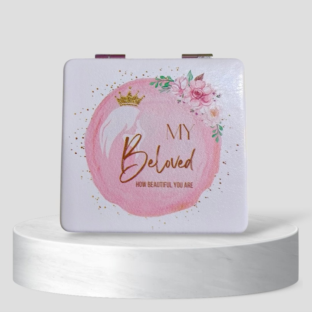 My beloved双面皮革随身镜化妆镜/礼物/福音礼品/幸福小组 - 彩妆刷具/镜子/梳子 - 其他金属 