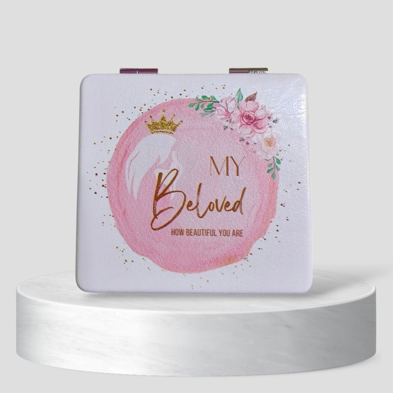 My beloved双面皮革随身镜化妆镜/礼物/福音礼品/幸福小组 - 彩妆刷具/镜子/梳子 - 其他金属 