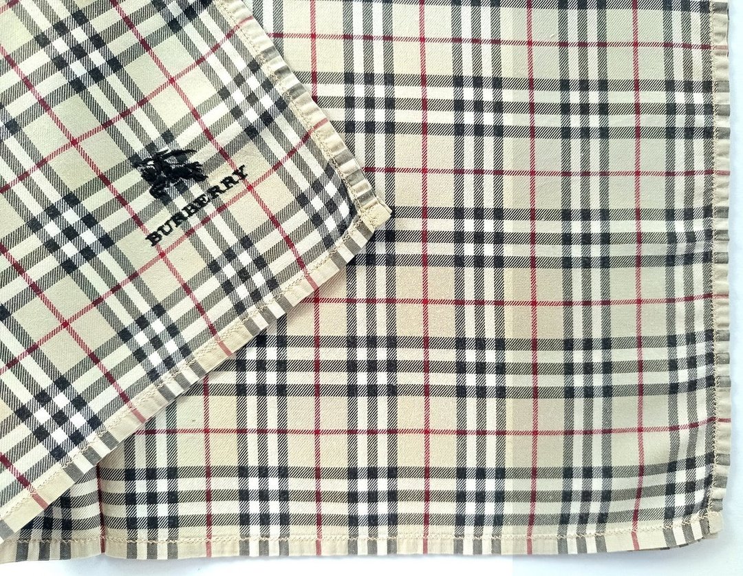 Burberry 古董手帕 米白 Nova Check 格纹 18.5 x 18.5 英寸 - 手帕/方巾 - 棉 卡其色