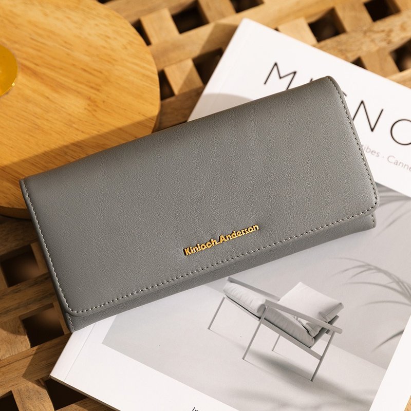 【Kinloch Anderson】Gladys 牛皮翻盖长夹-雾霾蓝 - 皮夹/钱包 - 真皮 蓝色