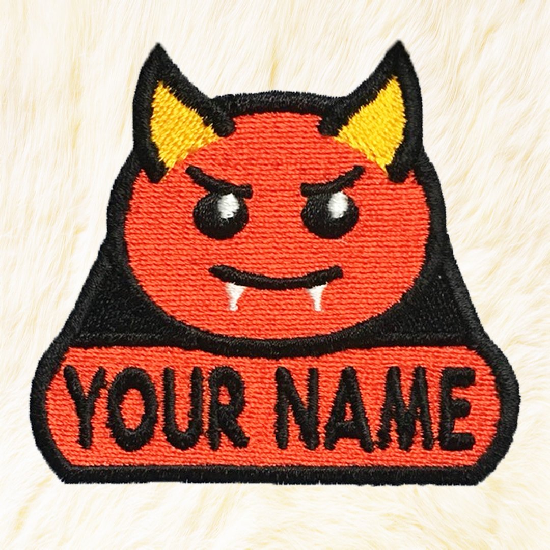 Red Devil Personalized Iron on Patch Your Name Your Text Buy 3 Get 1 Free - 编织/刺绣/羊毛毡/裁缝 - 绣线 红色