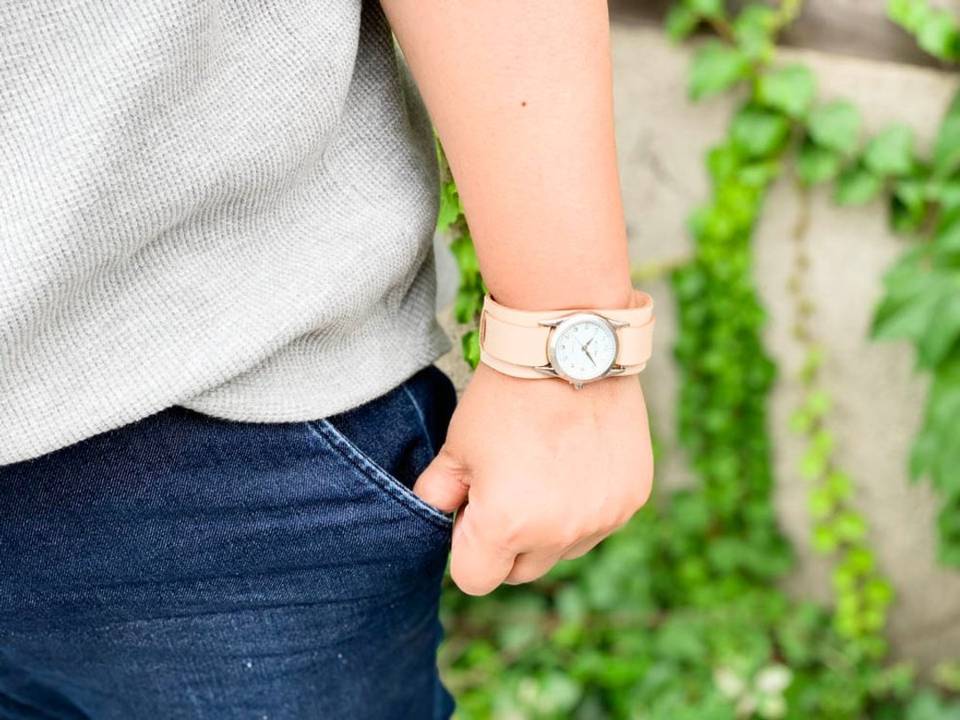 WPILES Adult Natural W Piles Watches Enjoying Natural Leather Metal Allergies WPW-WWW-W - 女表 - 真皮 卡其色