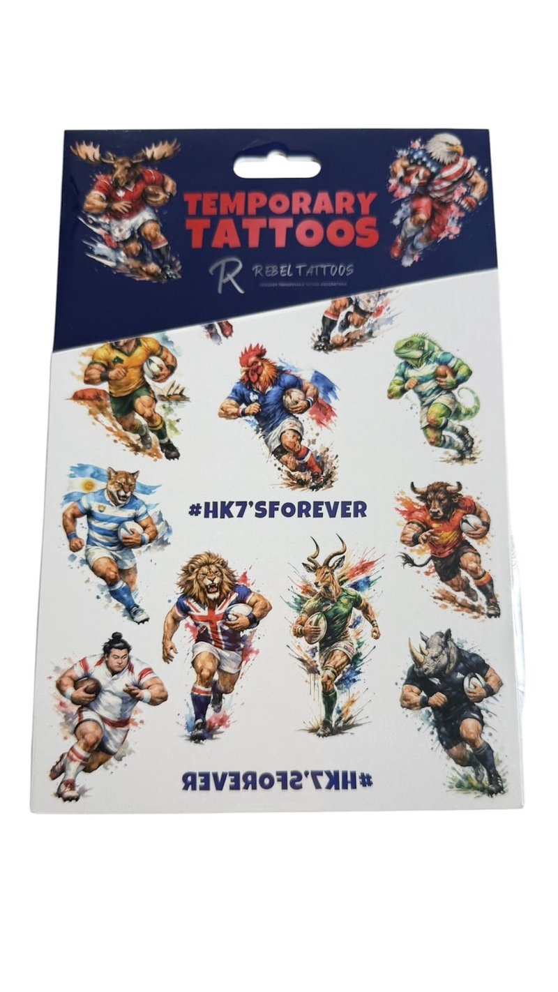 RUGBY7、动物纹、香港、国家等多种图案的临时纹身贴纸——橄 - 纹身贴 - 其他材质 多色