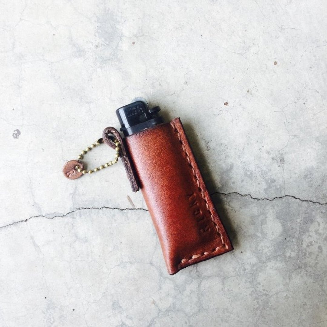 订做 打火机套 赖打套 男生配件 嗅皮手作 - 其他 - 真皮 咖啡色