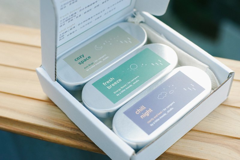 露营旅行精油蜡烛组合 / 3入 /for campers - 蜡烛/烛台 - 蜡 卡其色