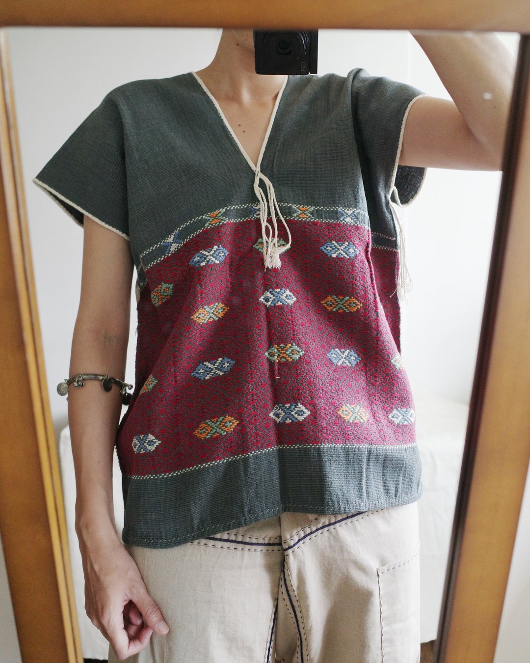 Karen shirt 泰北山岳民族克伦族手织布手工刺绣天然染织上衣 - 女装上衣 - 棉 