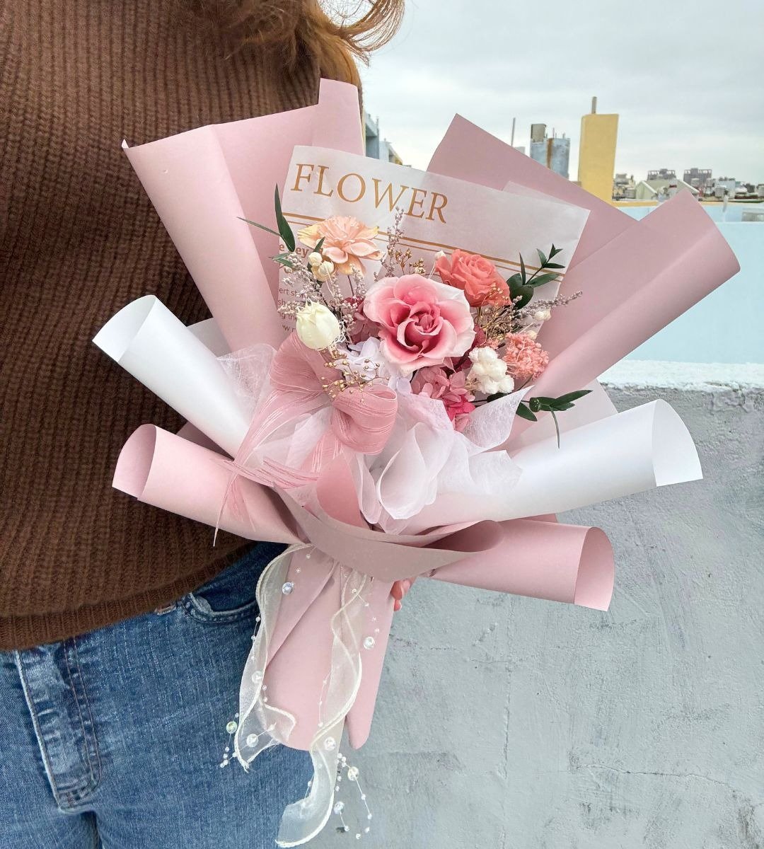 愈心花艺 | 甜甜告白永生花束 - 轻语 告白花束/纪念日花束 - 干燥花/捧花 - 植物．花 