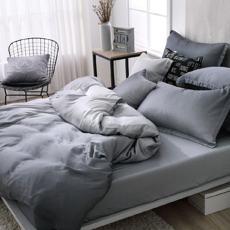 DR5080灰黑  床包枕套/床包两用被套组  100支 天丝 莱赛尔 - 寝具 - 环保材料 