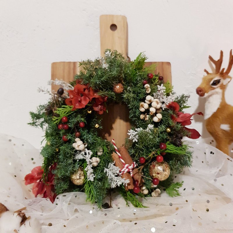 时间的浪漫 | 新鲜圣诞花圈 | 经典红绿_现货1 - 摆饰 - 植物．花 红色