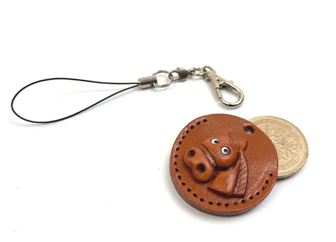 Genuine leather  TINY coin purse handmade in Japan - 钥匙链/钥匙包 - 真皮 咖啡色