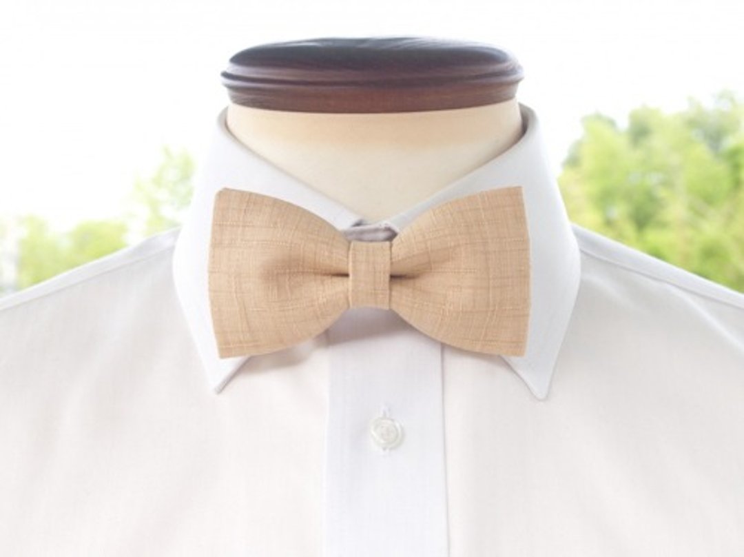 TATAN Japanese style weaving bow tie (colored) - 领结/领巾 - 棉 白色