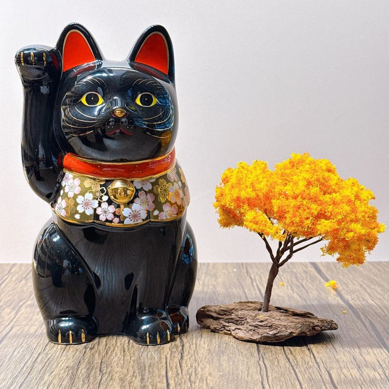 【樱猫开运】日本药师樱花招财猫 大号 黑樱 - 摆饰 - 瓷 黑色
